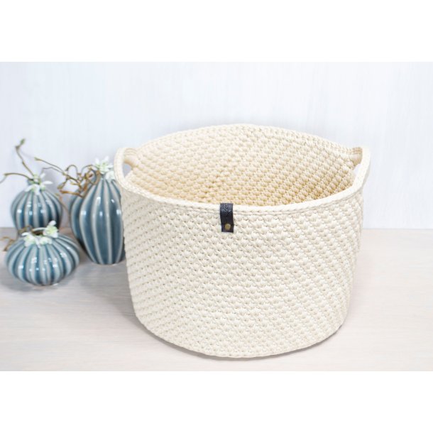 Large Crochet Round Storage Basket 