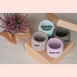 Buy Crochet Round Storage Baskets Different Sizes, Round Nursery Basket,  Makeup Cosmetic Organizer. Bathroom, Laundry Room Storage Basket Online in  India 