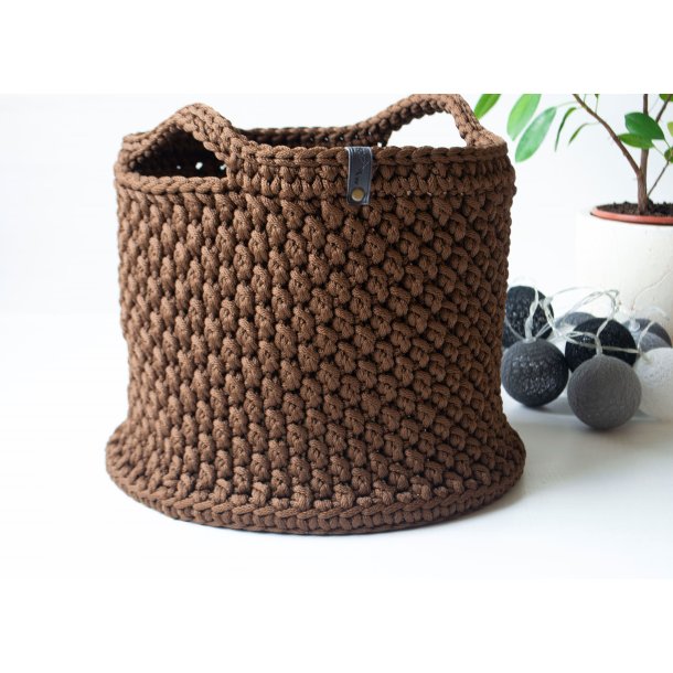 Large Crochet Round Storage Basket 